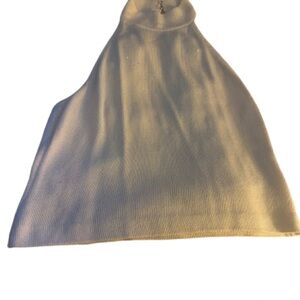 St. John Cream Ribbed Halter Sweater Top